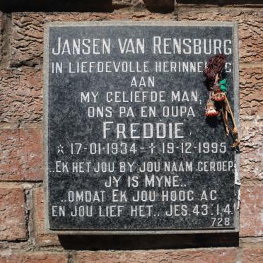 RENSBURG Freddie, Jansen van 1934-1995