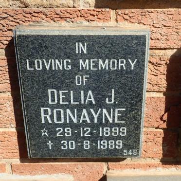 RONAYNE Delia J. 1899-1989