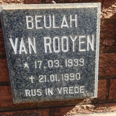 ROOYEN Beulah, van 1939-1990