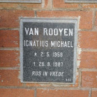 ROOYEN Ignatius Michael, van 1958-1987