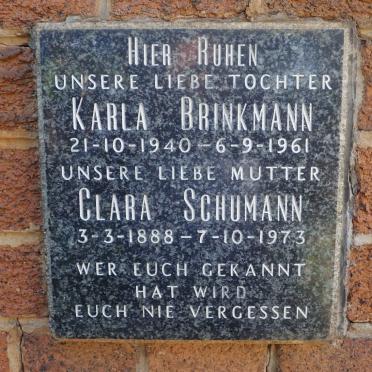 SCHUMANN Clara 1888-1973 :: BRINKMAN Karla 1940-1961