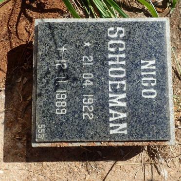 SCHOEMAN Nico 1922-1989
