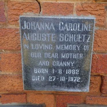 SCHULTZ Johanna Caroline Auguste 1882-1972