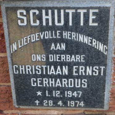 SCHUTTE Christiaan Ernst Gerhardus 1947-1974