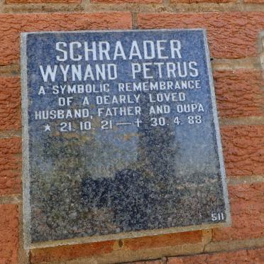SCHRAADER Wynand Petrus 1921-1988