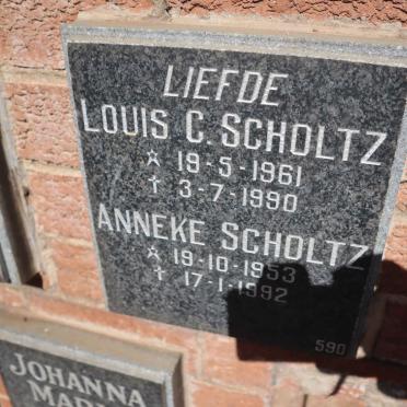 SCHOLTZ Louis C. 1961-1990 &amp; Anneke 1953-1992