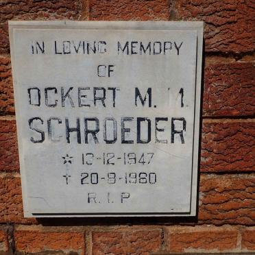 SCHROEDER Ockert M.M. 1947-1980