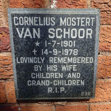 SCHOOR Cornelius Mostert, van 1901-1978
