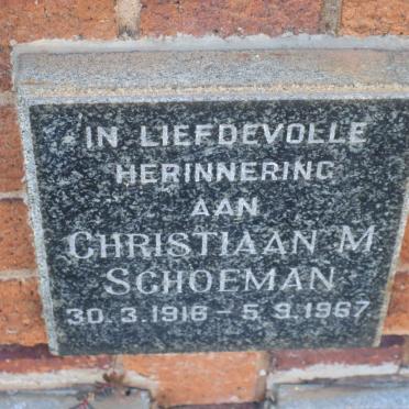 SCHOEMAN Christiaan M. 1916-1967