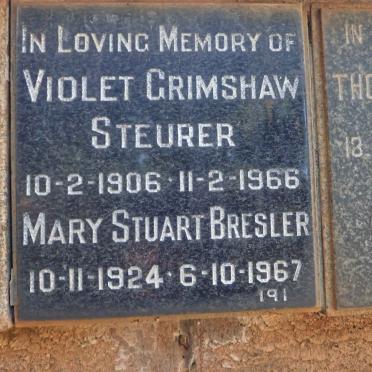 STEURER Violet Grimshaw 1906-1966 :: BRESLER Mary Stuart 1924-1967