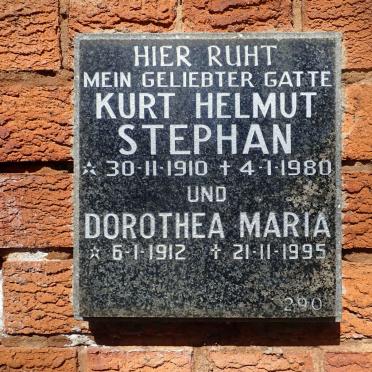 STEPHAN Kurt Helmut 1910-1980 &amp; Dorothea Maria 1912-1995