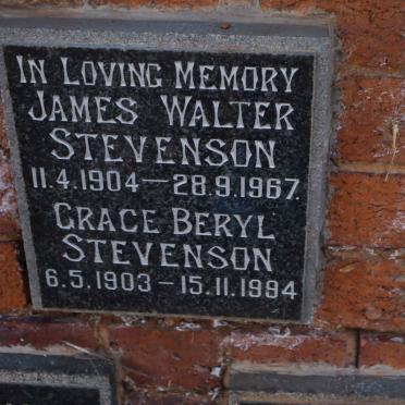 STEVENSON James Walter 1904-1967 &amp; Grace Beryl 1903-1994