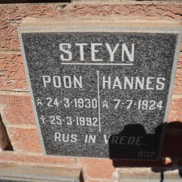 STEYN Hannes 1924- &amp; Poon 1930-1992