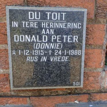 TOIT Donald Peter, du 1915-1988