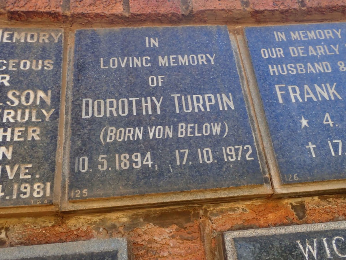 TURPIN Dorothy nee VON BELOW 1894-1972