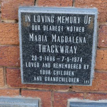 THACKWRAY Maria Magdalena 1886-1974