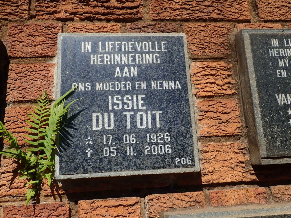 TOIT Issie, du 1926-2006