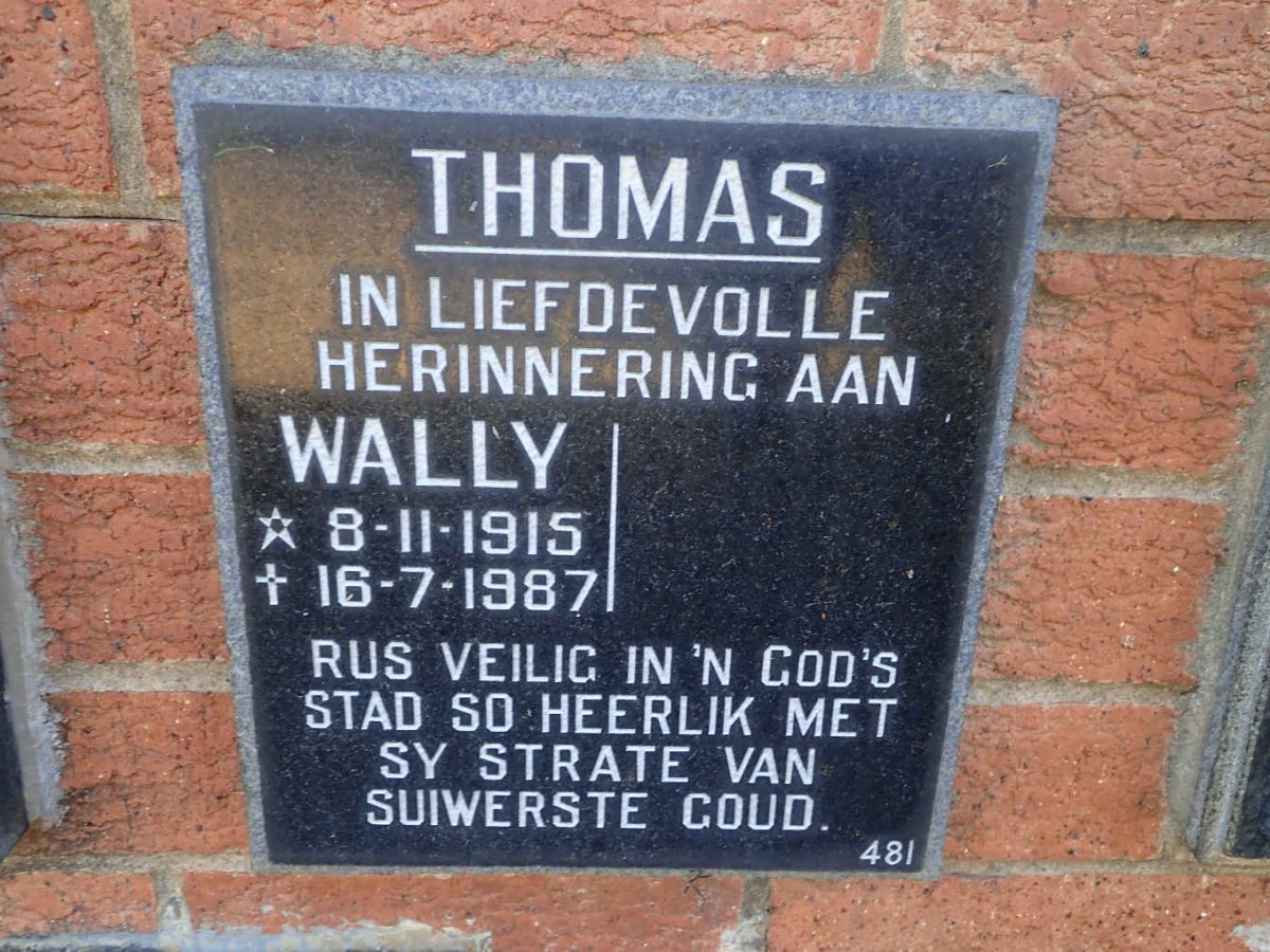 THOMAS Wally 1915-1987