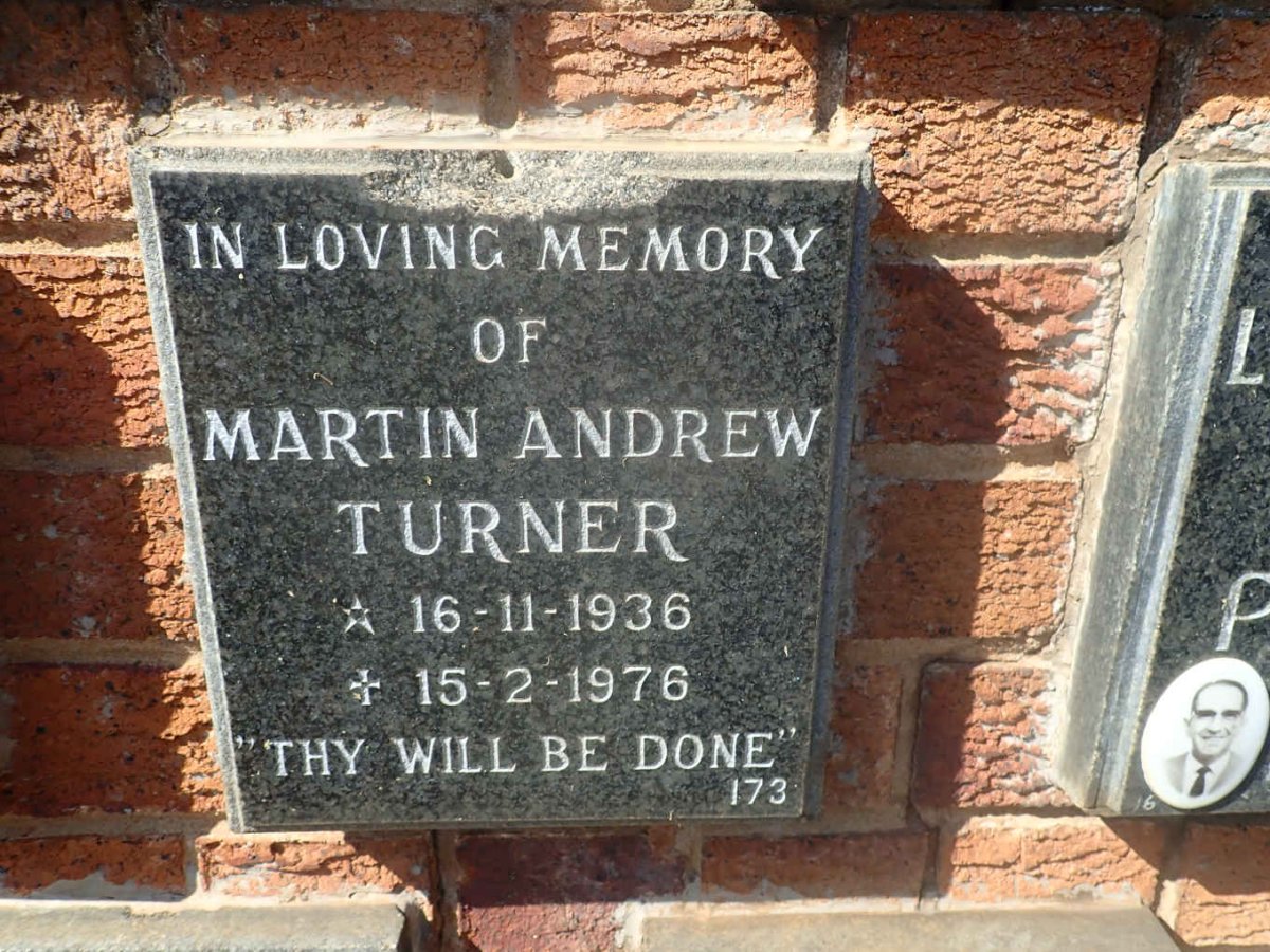 TURNER Martin Andrew 1936-1976