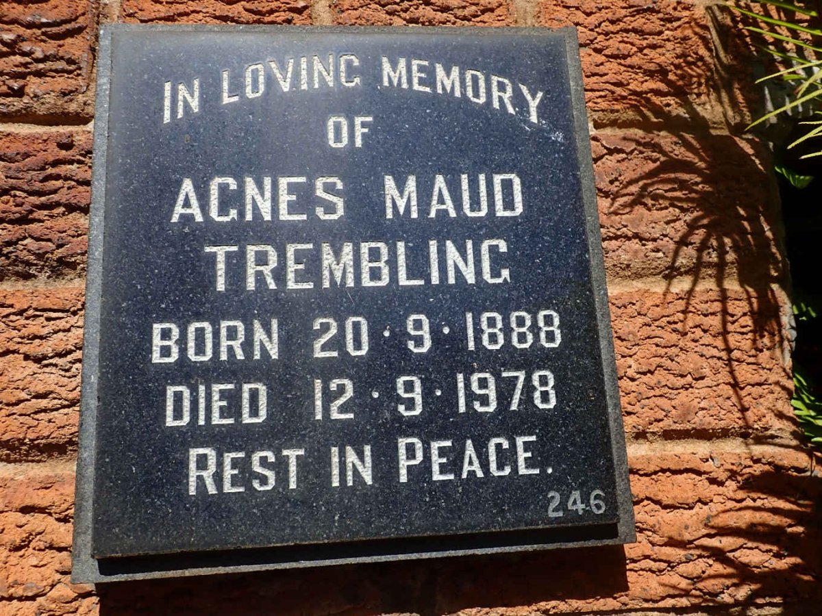 TREMBLING Agnes Maud 1888-1978