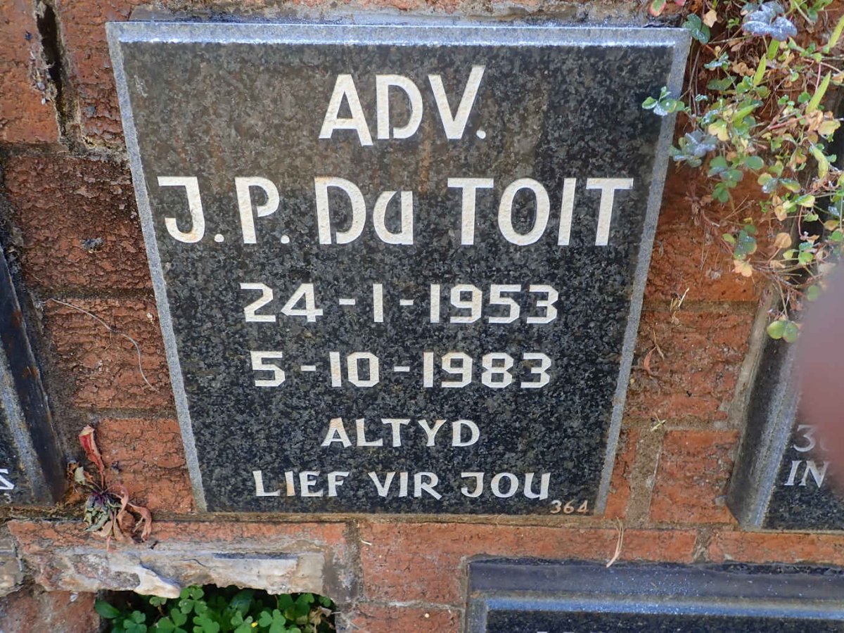 TOIT J.P., du 1953-1983