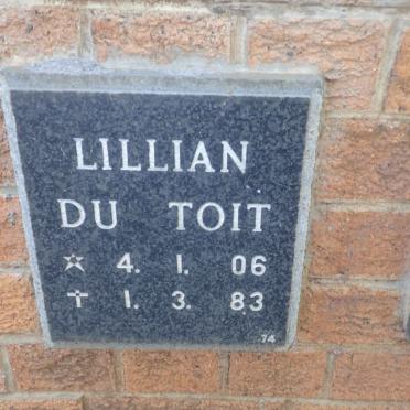 TOIT Lillian, du 1906-1983