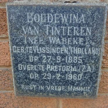 TINTEREN Boudewina, van nee WABEKE 1885-1960