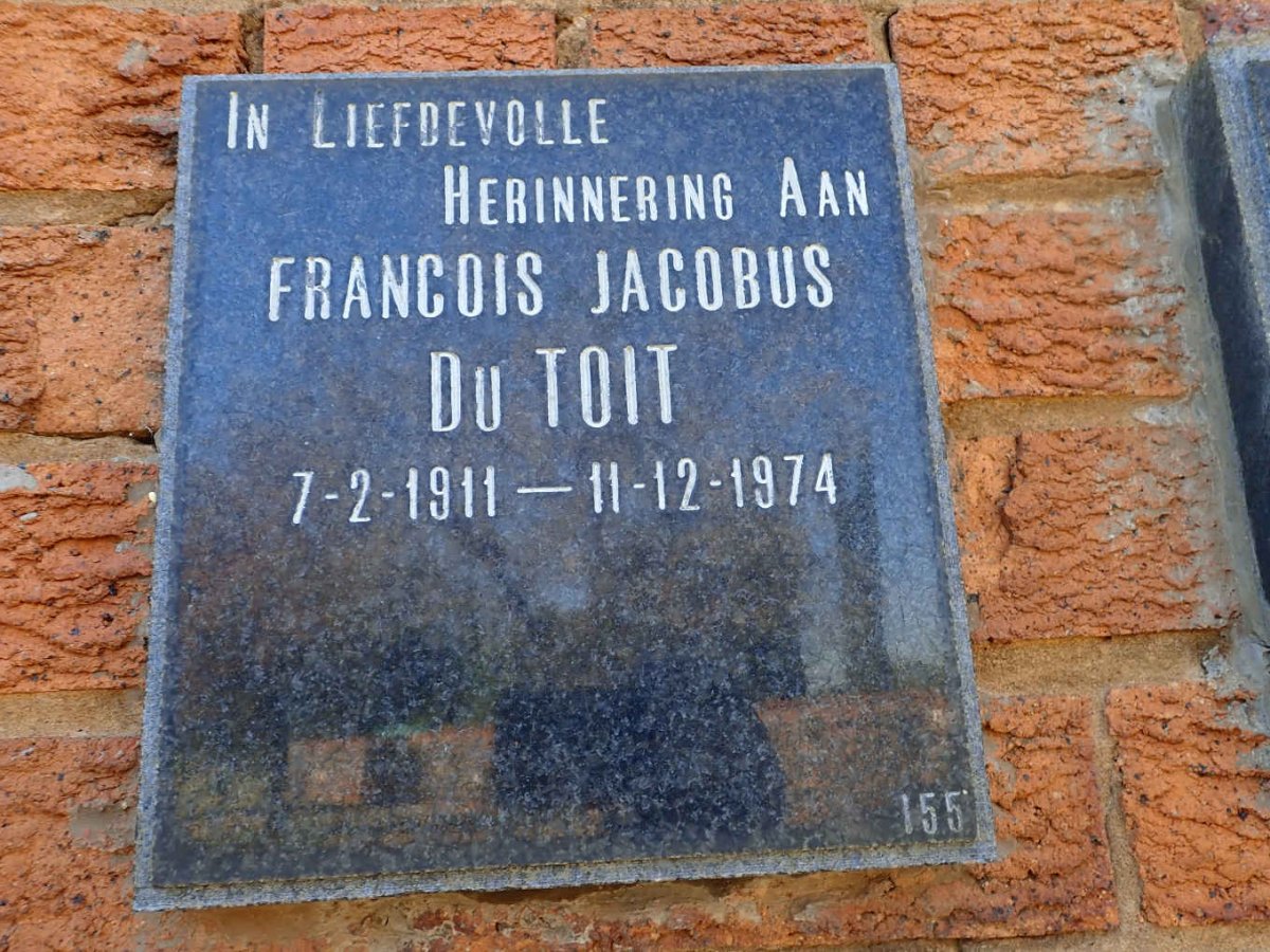TOIT Francois Jacobus, du 1911-1974
