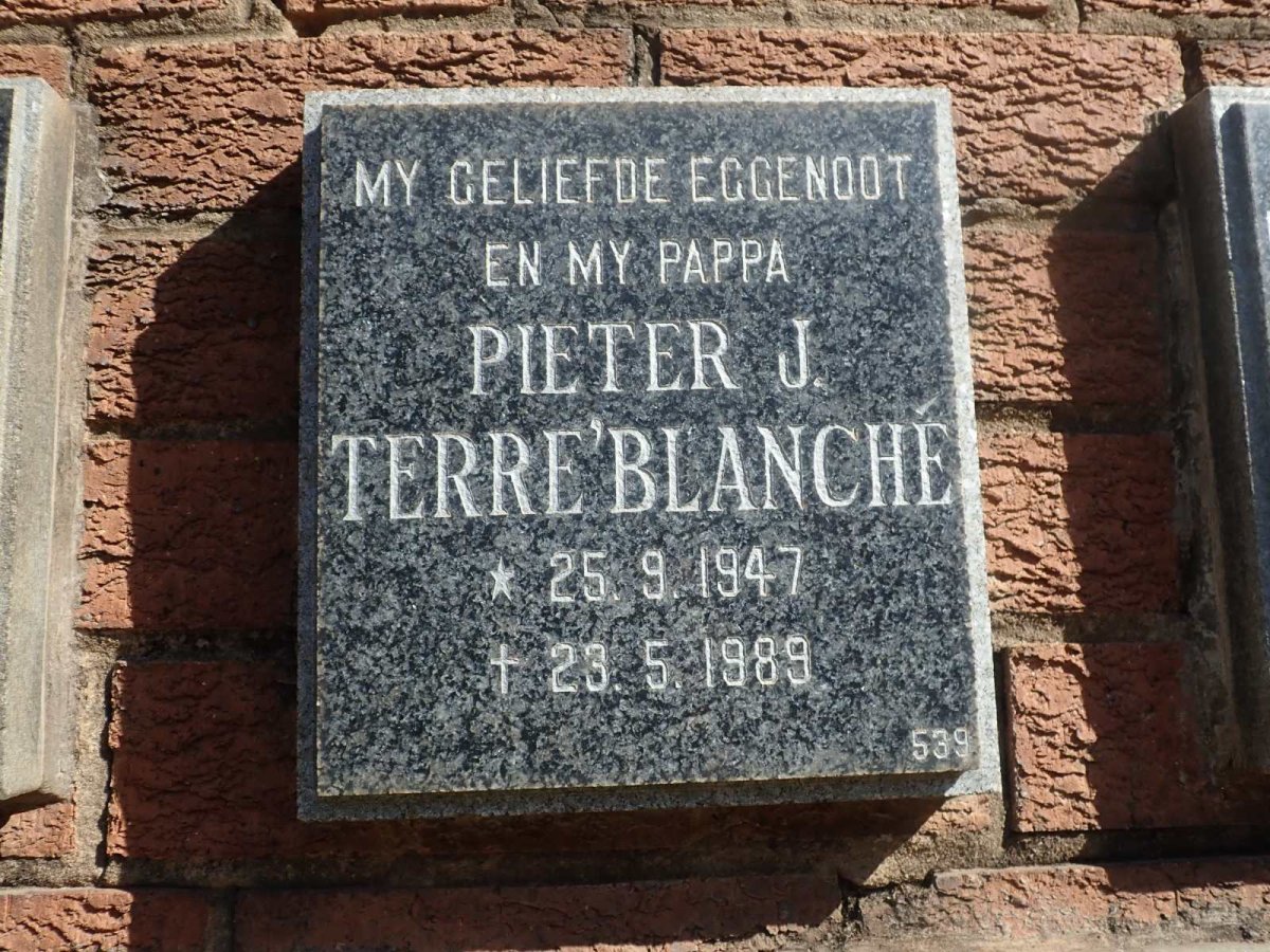 TERRE'BLANCHÉ Pieter J. 1947-1989