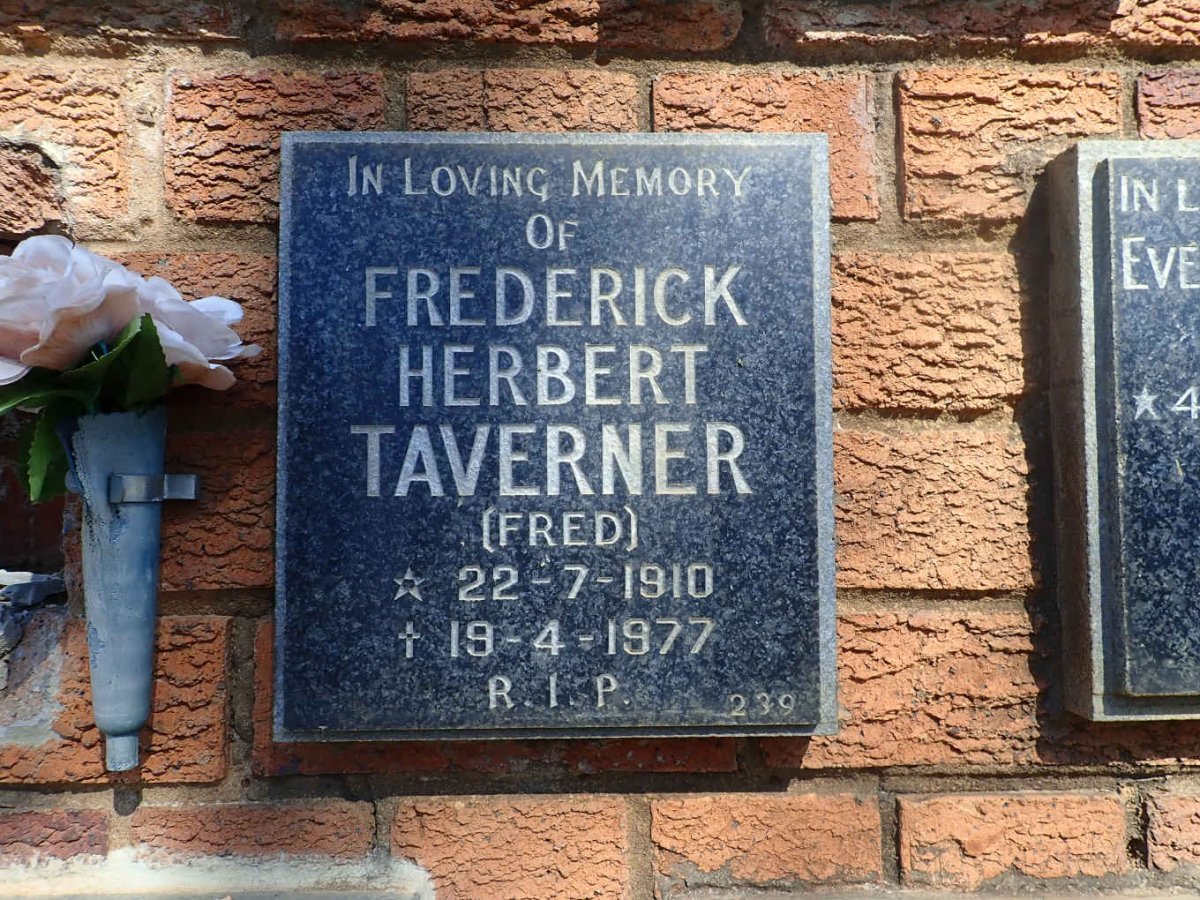 TAVERNER Frederick Herbert 1910-1977