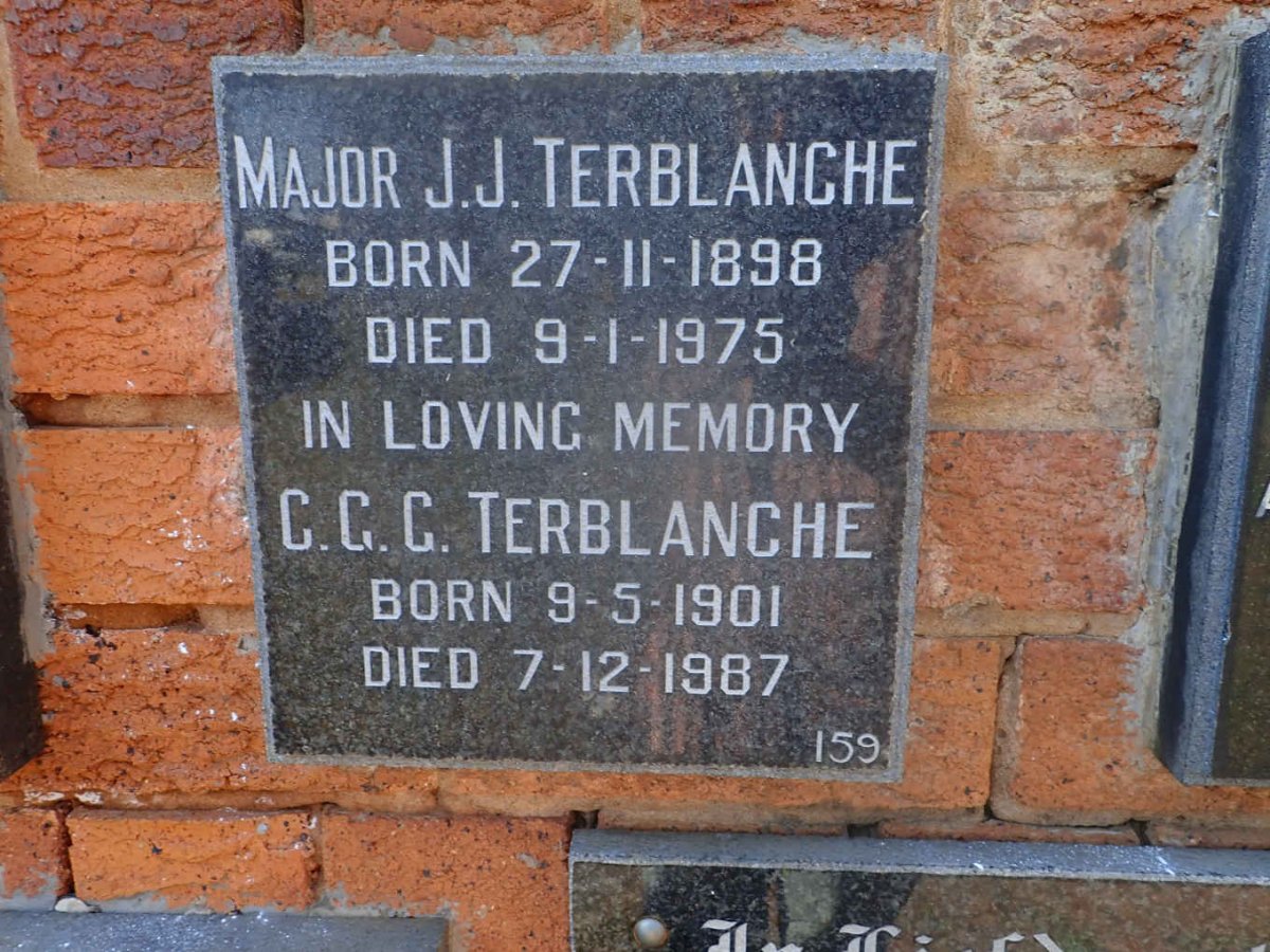 TERBLANCHE J.J. 1898-1975 &amp; C.C.C. 1901-1987
