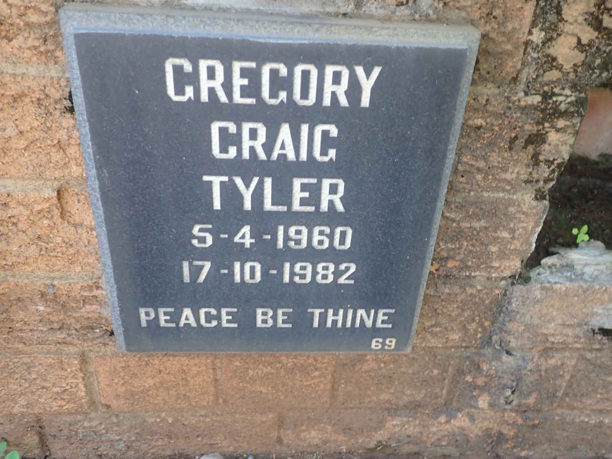 TYLER Gregory Craig 1960-1982