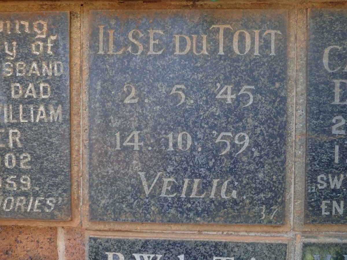 TOIT Ilse, du 1945-1959