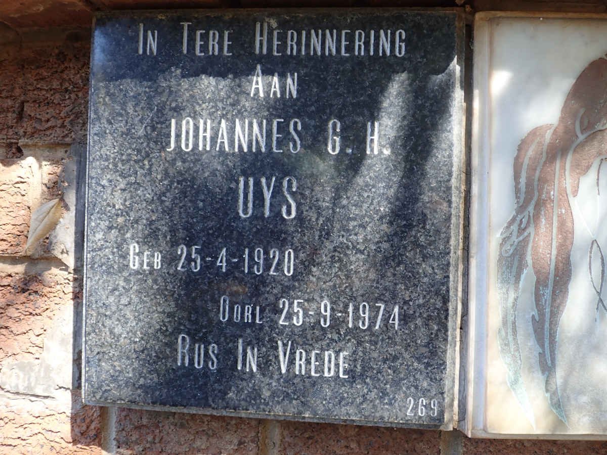 UYS Johannes G.H. 1920-1974