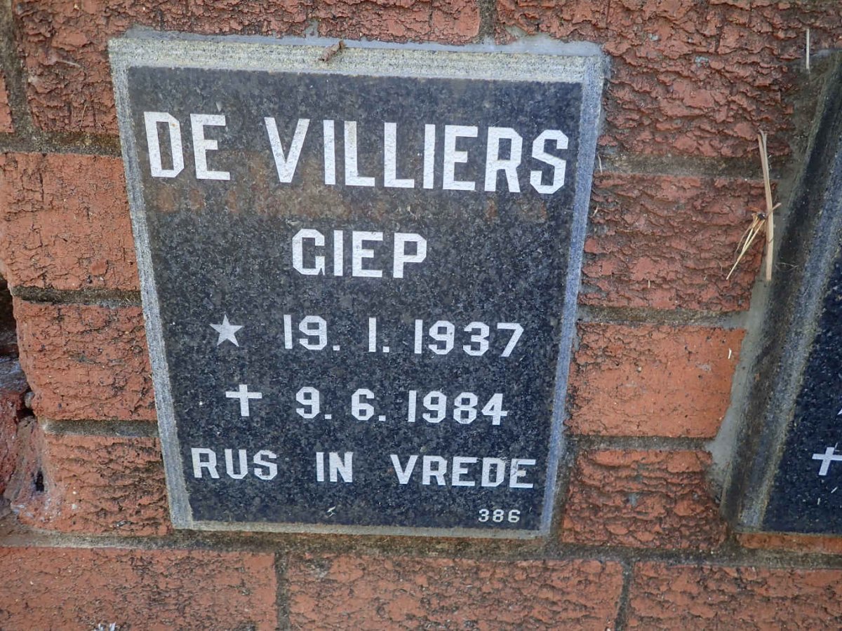 VILLIERS Giep, de 1937-1984