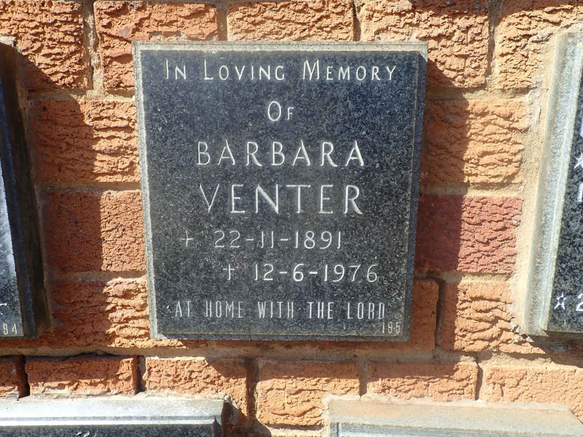 VENTER Barbara 1891-1976