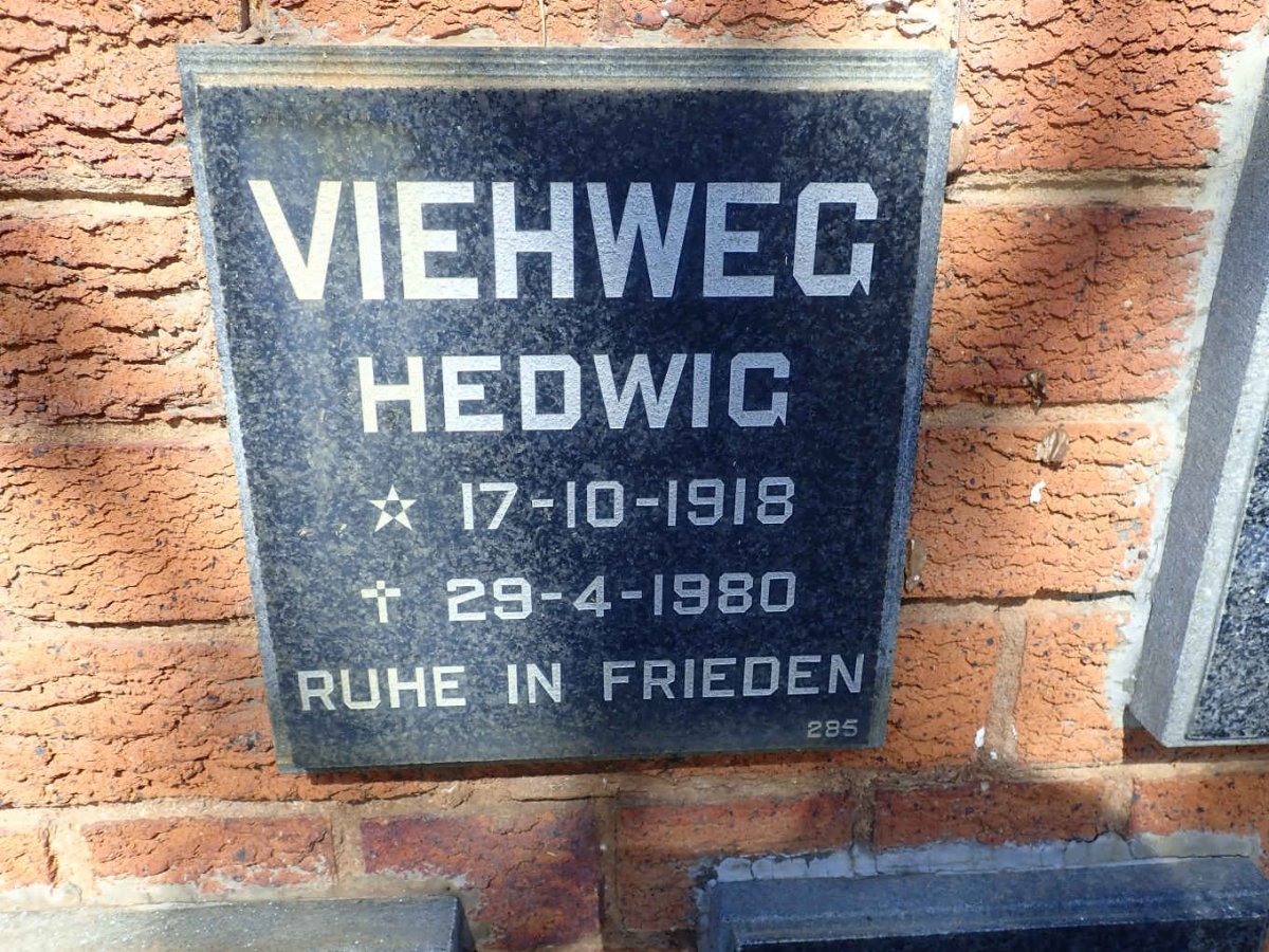 VIEHWEG Hedwig 1918-1980