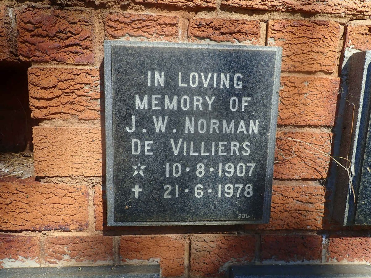 VILLIERS J.W. Norman, de 1907-1978