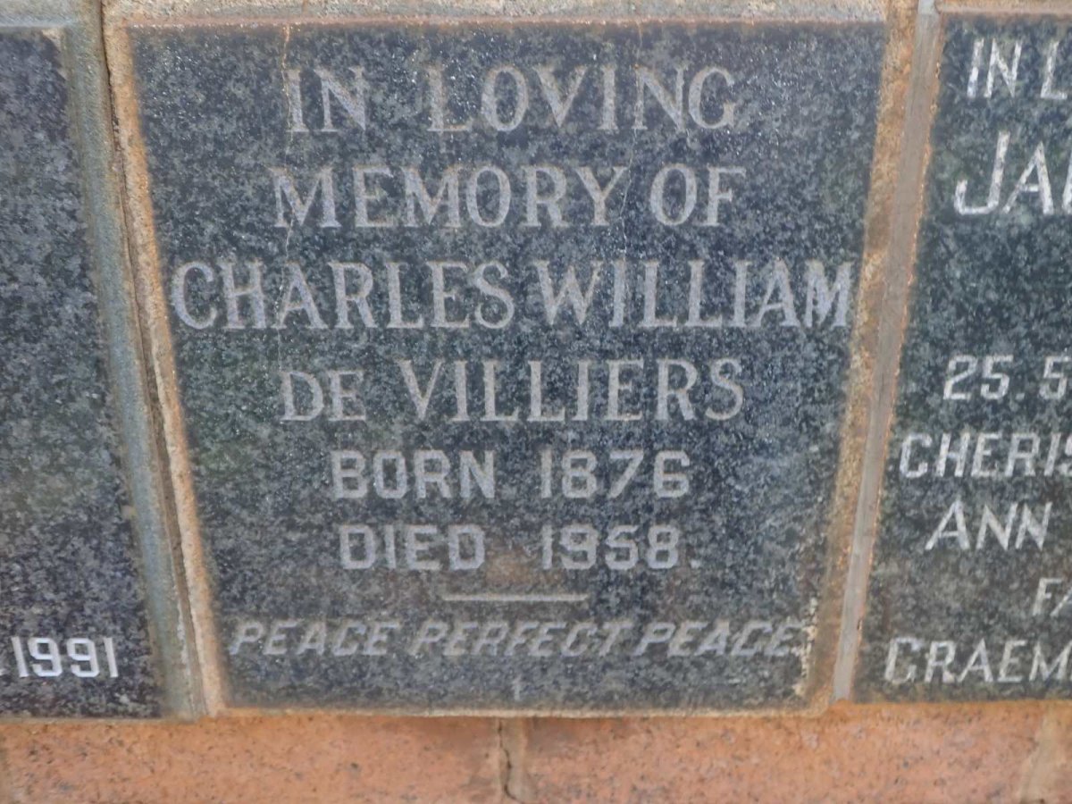 VILLIERS Charles William, de 1876-1958
