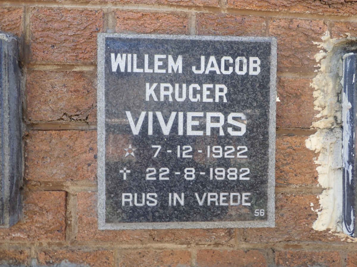 VIVIERS Willem Jacob Kruger 1922-1982
