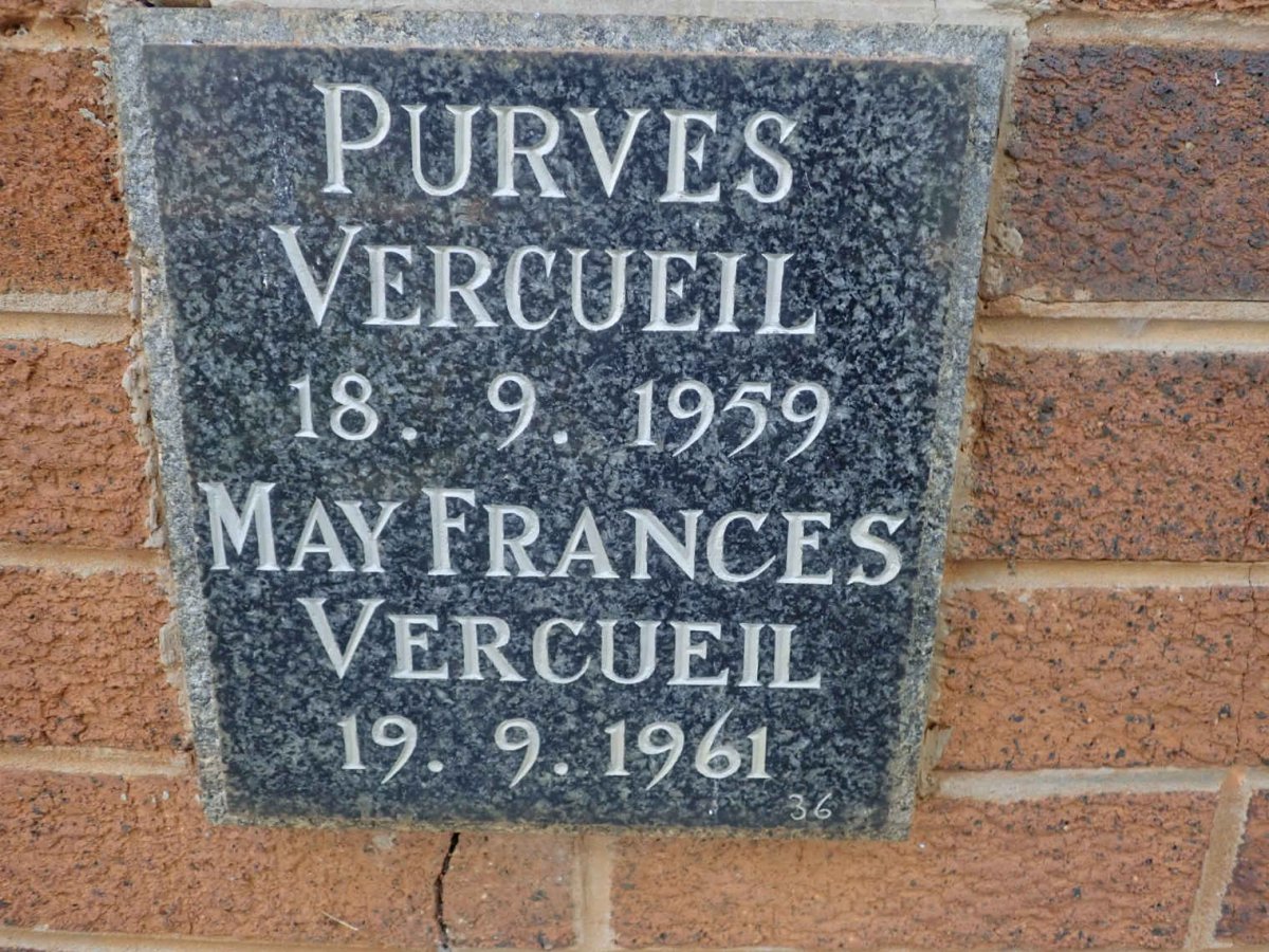 VERCUEIL Purves -1959 &amp; May Frances -1961