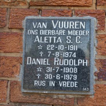VUUREN Daniel Rudolph, van 1908-1979 &amp; Aletta S.C. 1911-1974
