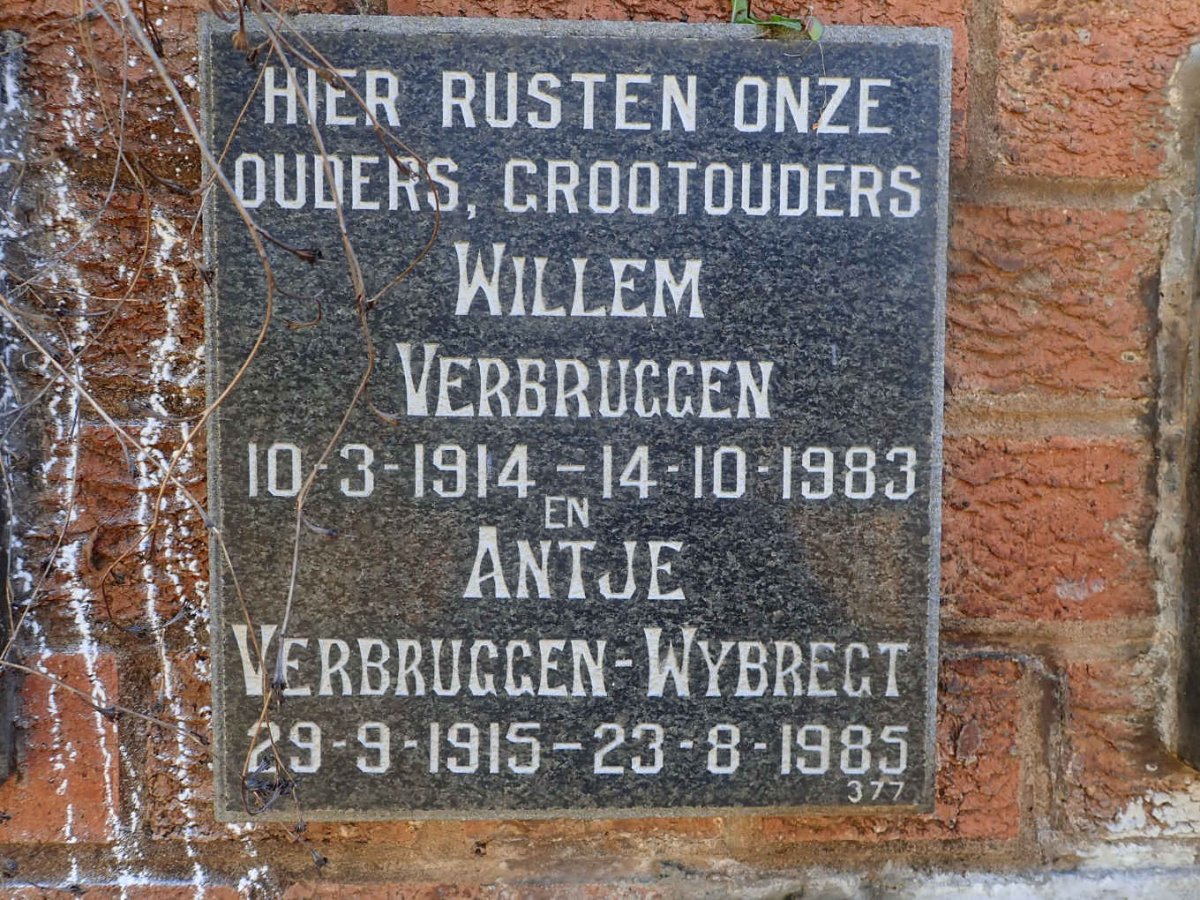 VERBRUGGEN Willem 1914-1983 &amp; Antje VERBRUGGEN-WYBREGT 1915-1985