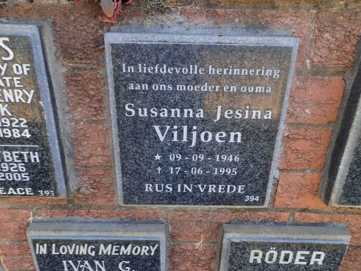 VILJOEN Susanna Jesina 1946-1995