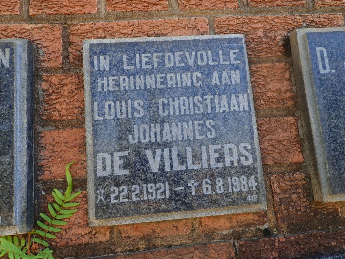 VILLIERS Louis Christiaan Johannes, de 1921-1984