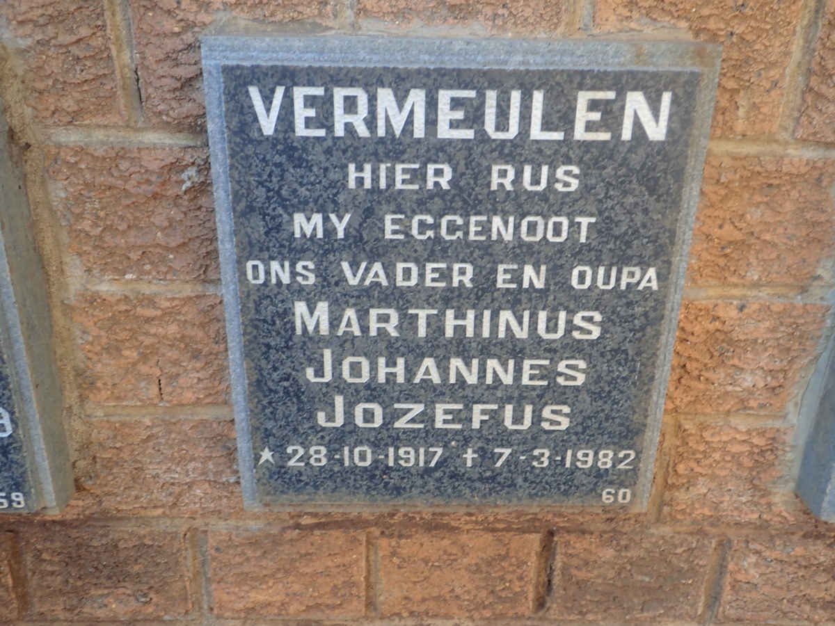 VERMEULEN Marthinus Johannes Jozefus 1917-1982