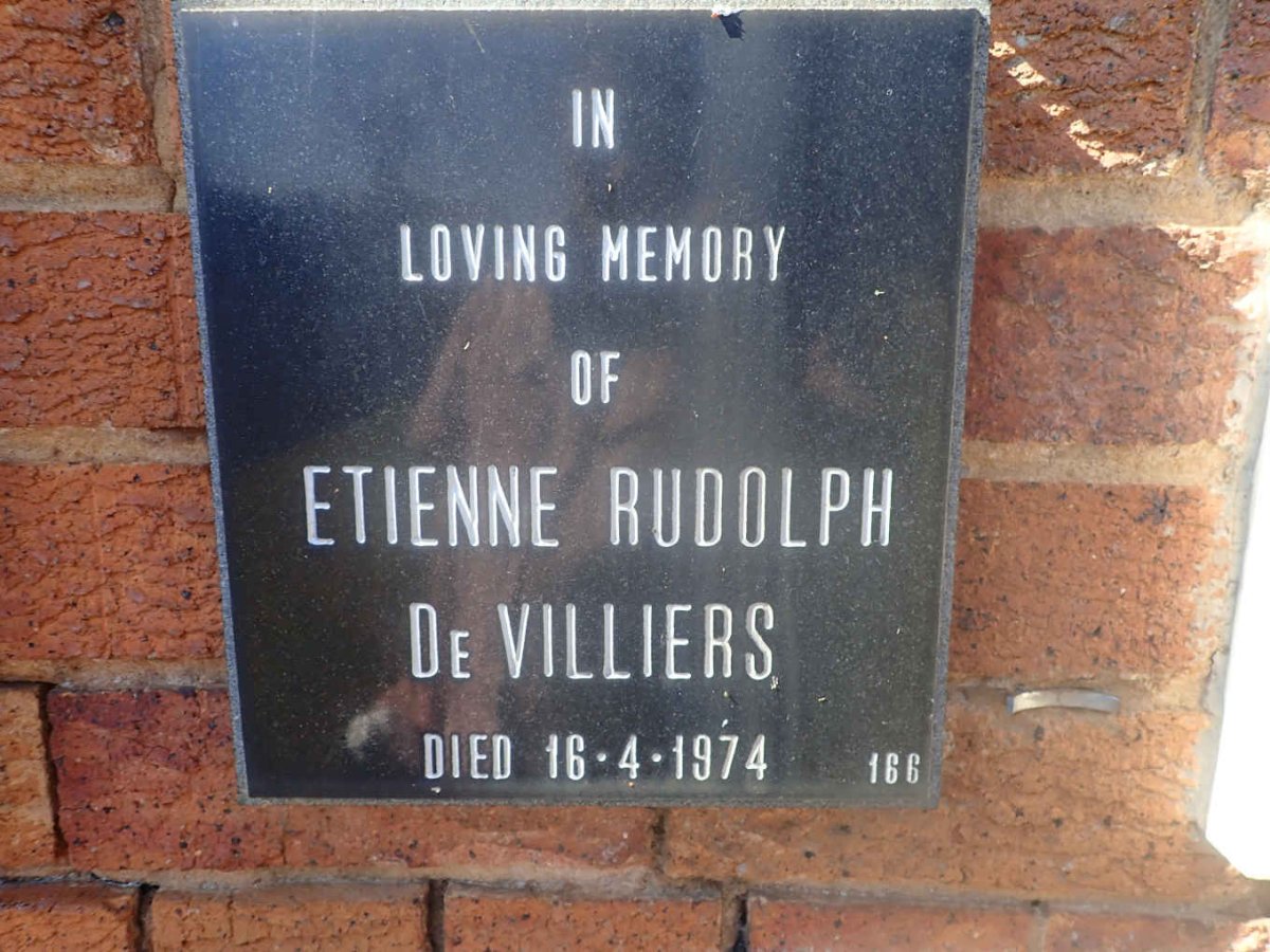 VILLIERS Etienne Rudolph, de -1974