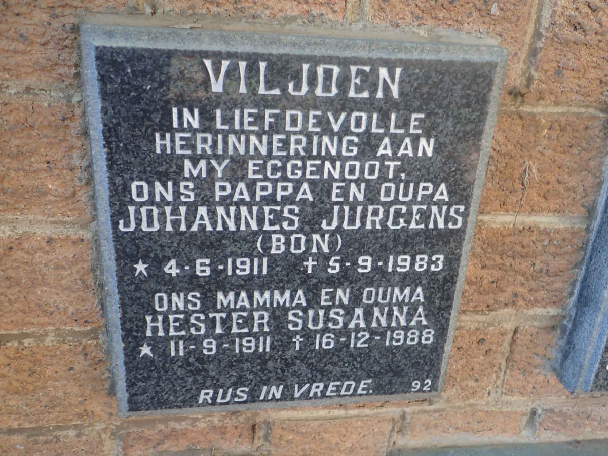 VILJOEN Johannes Jurgens 1911-1983 &amp; Hester Susanna 1911-1988