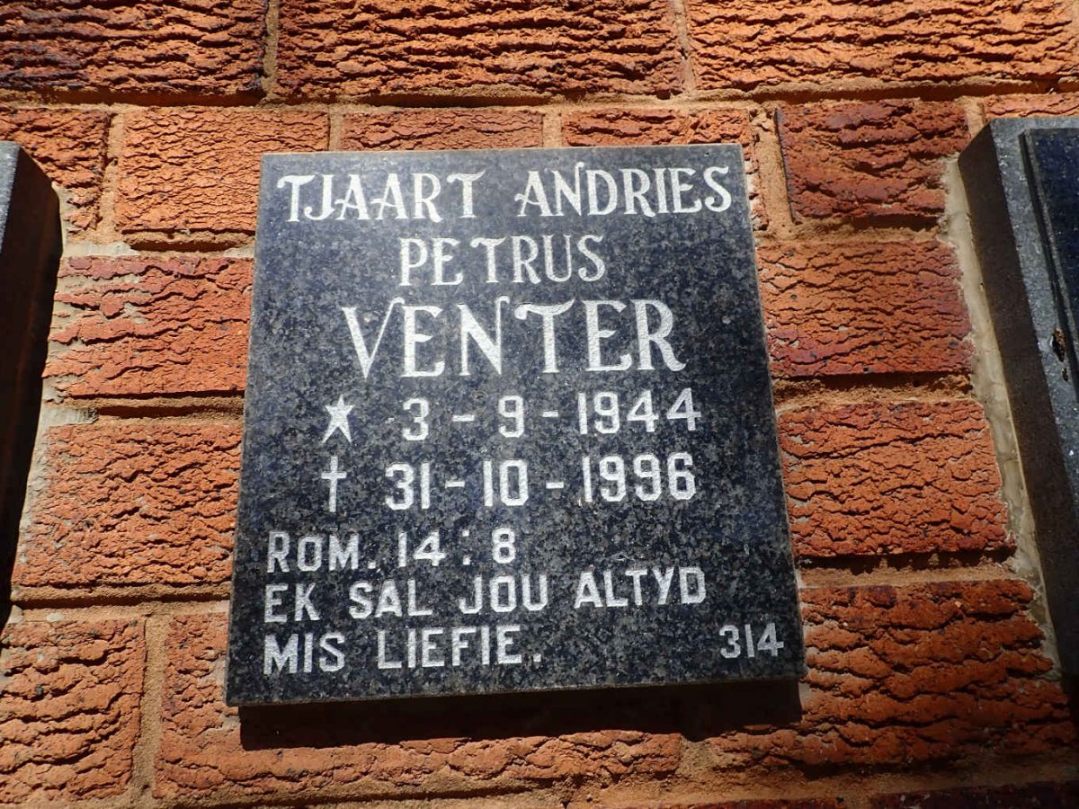 VENTER Tjaart Andries Petrus 1944-1996