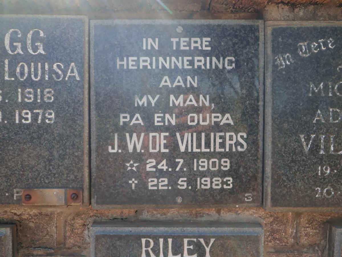 VILLIERS J.W., de 1909-1983